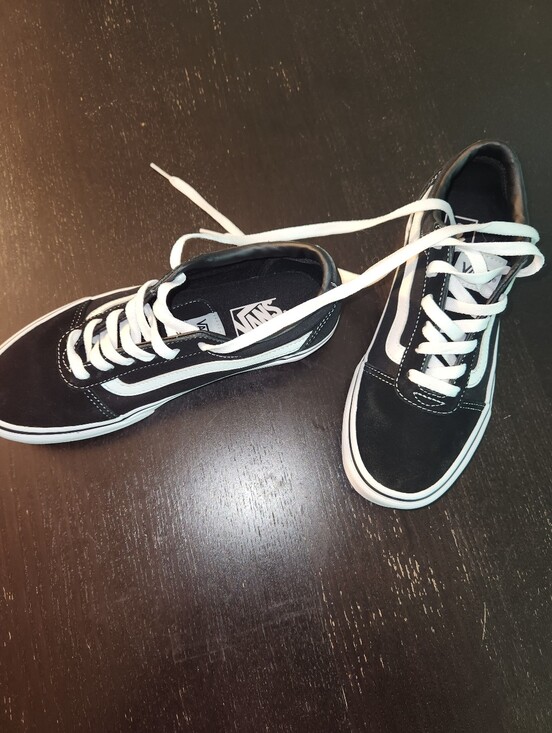 Vans Shoes - Vans Women's Suede And Canvas Black and White Low-Top Skate Sneakers